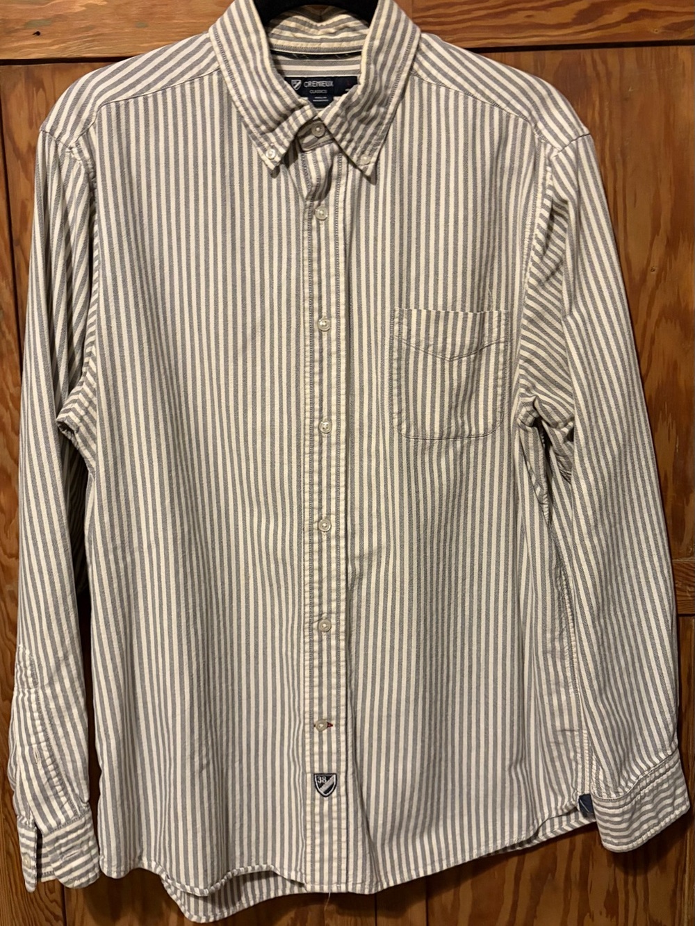 Daniel Cremieux Blue Striped Button-Down Shirt Long Slv. 100% cotton Large VGUC